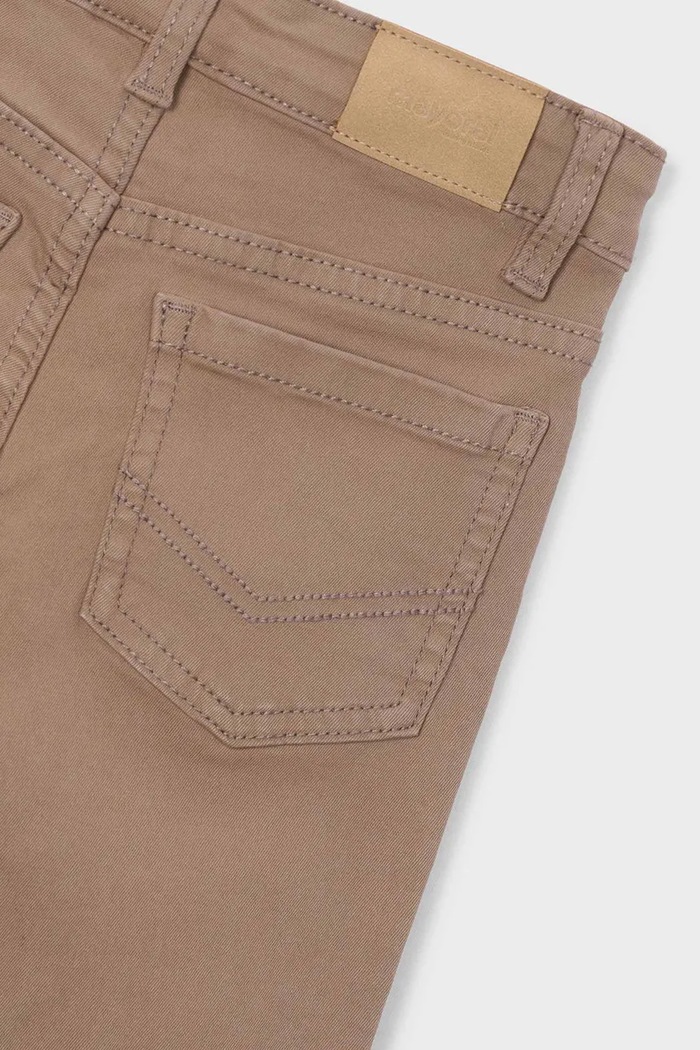 Момче Mayoral панталон за деца от памук с еластан slim fit basic 517.5A.Mini.9BY2 кафяв