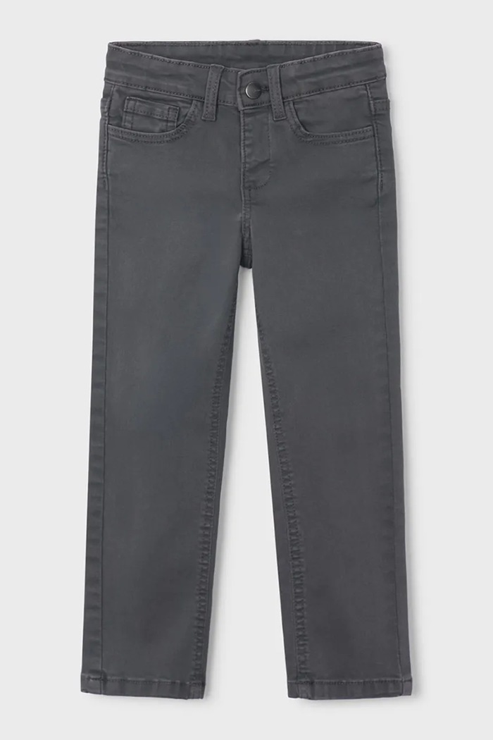 Mayoral spodnie dziecięce bawełniane z elastanem slim fit basic szary 517.5A.Mini.9BY2
