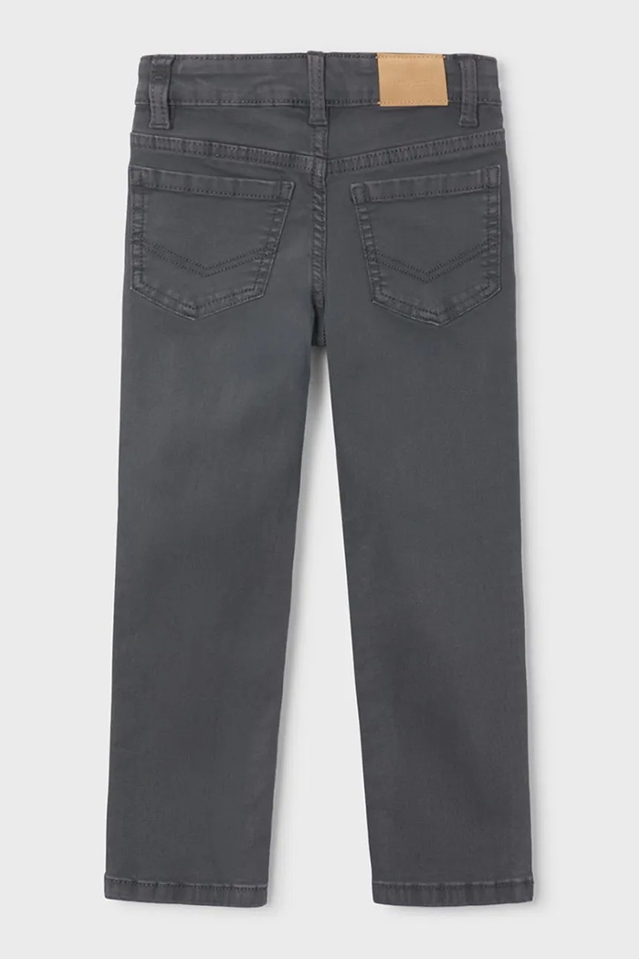 Mayoral spodnie dziecięce bawełniane z elastanem slim fit basic 517.5A.Mini.9BY2 szary AW26