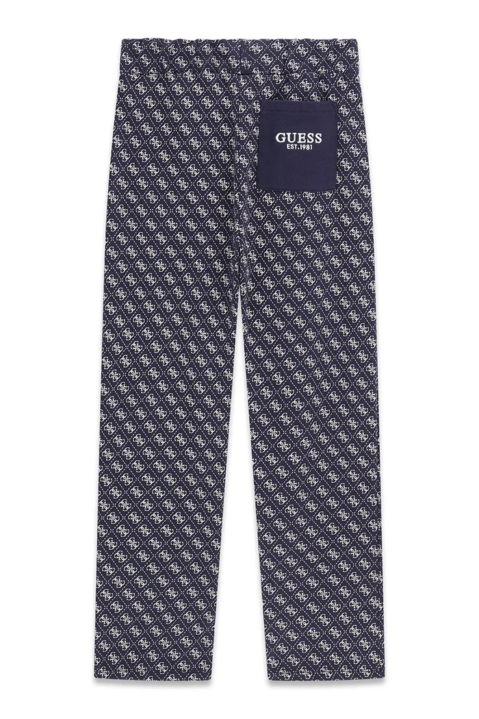 Guess spodnie dresowe dziecięce bawełniane L6YB07.K4094.9BY2 granatowy AW26