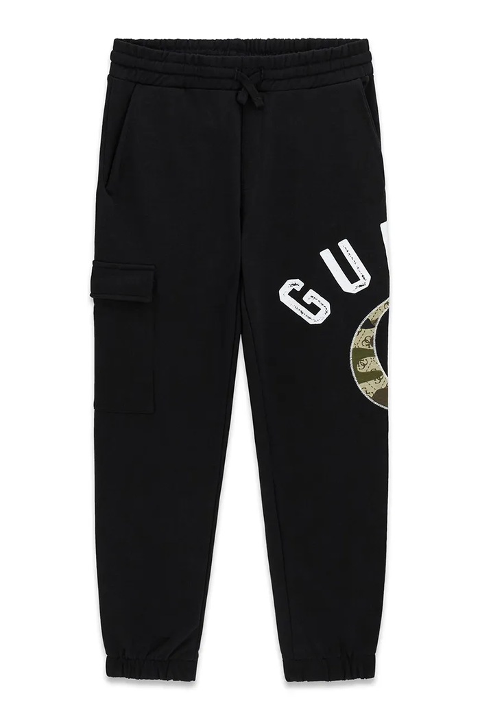 Guess spodnie dresowe dziecięce bawełniane czarny L6YB01.K4083.9BY2