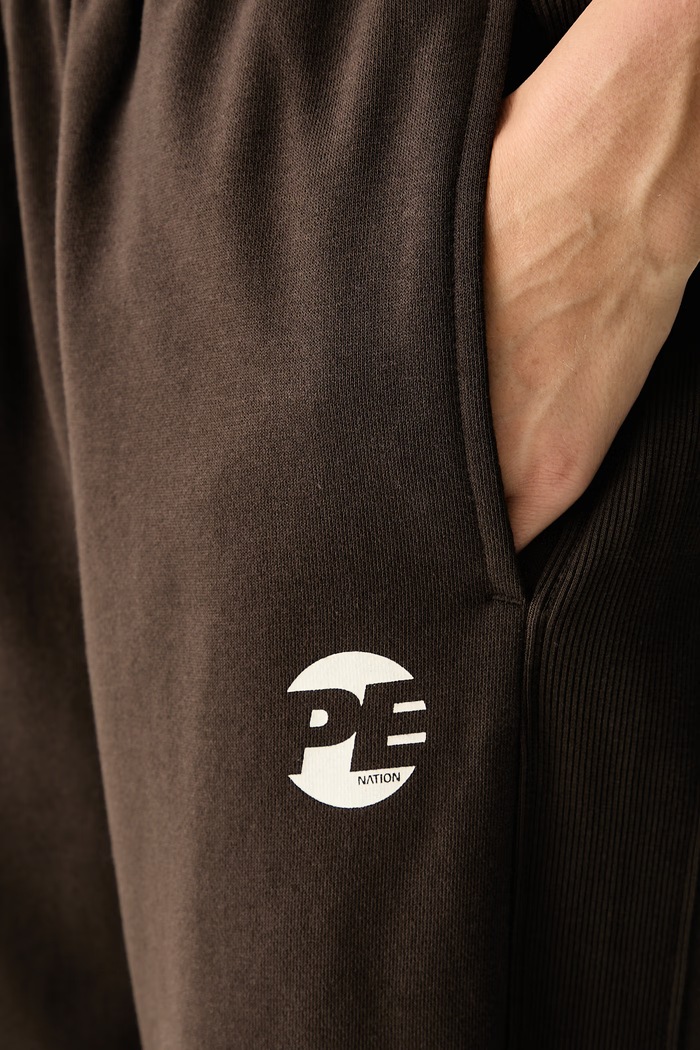 Spodnie dresowe damskie z bawełną Voltage P.E Nation 263P121 brązowy