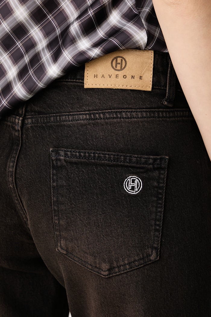 Jeansy straight damskie Haveone PFJ.R011 brązowy