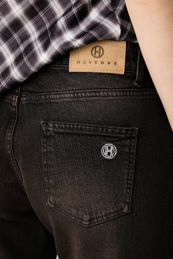Jeansy straight damskie Haveone PFJ.R011 brązowy