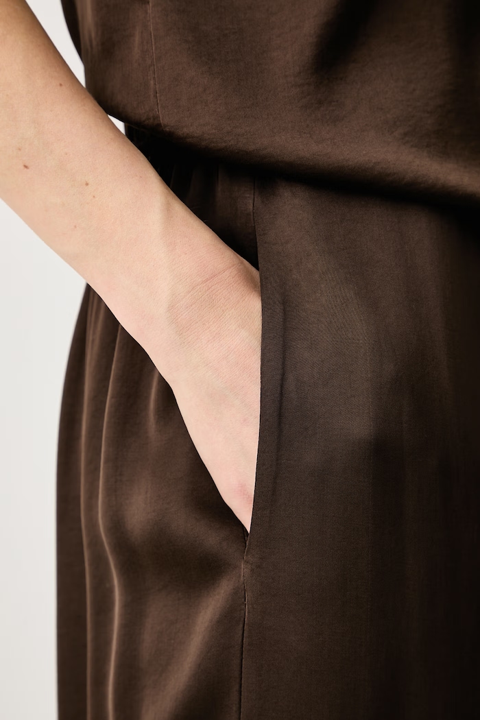 Pantaloni wide leg da donna in viscosa Haveone PWG.R035 marrone