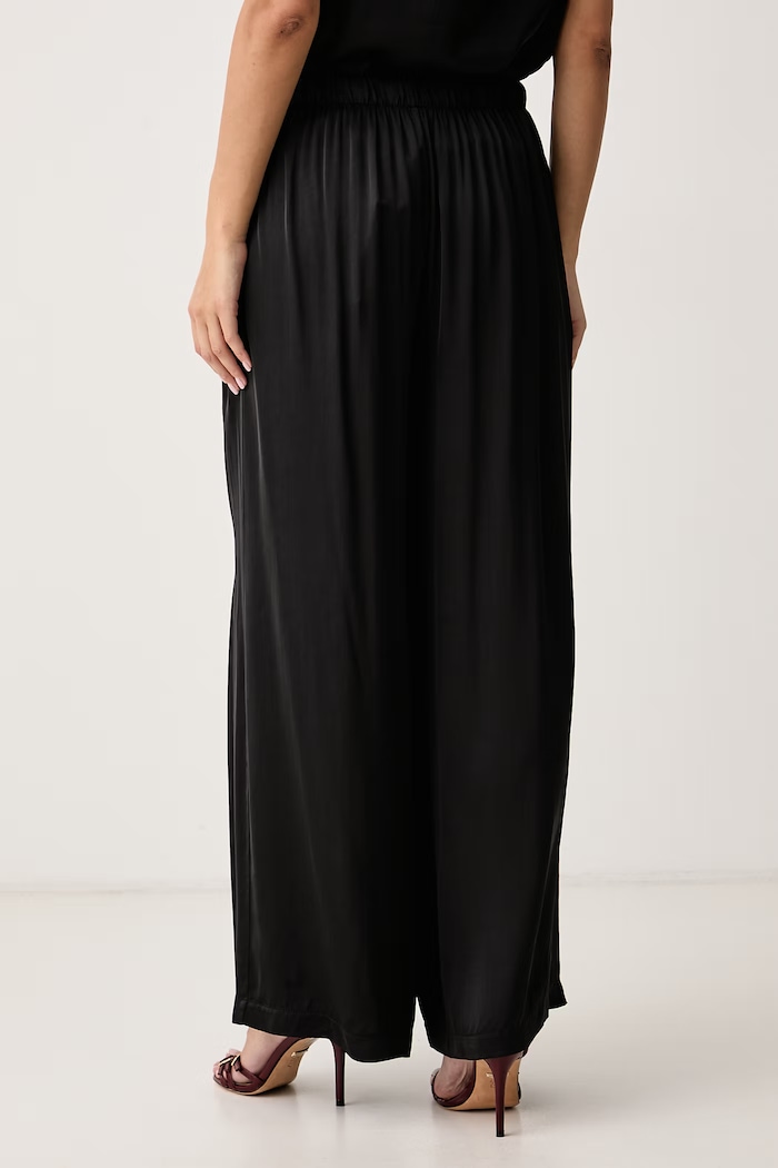 Odzież Haveone Spodnie wide leg damskie z wiskozy PWG.R035 czarny