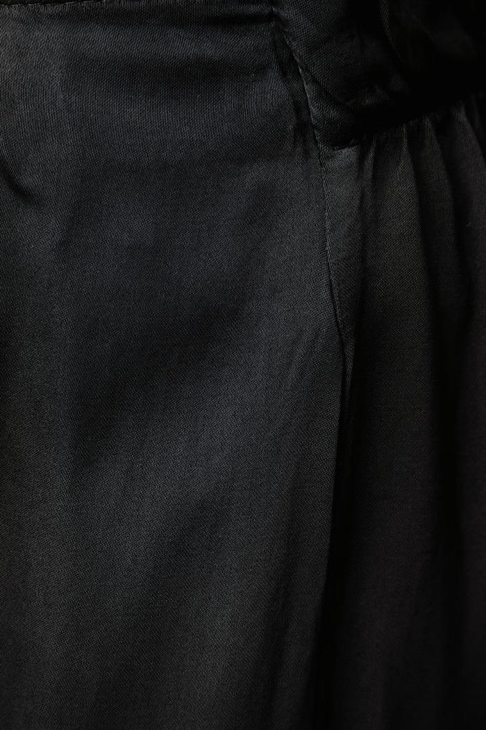 Spodnie wide leg damskie z wiskozy Haveone PWG.R035 czarny