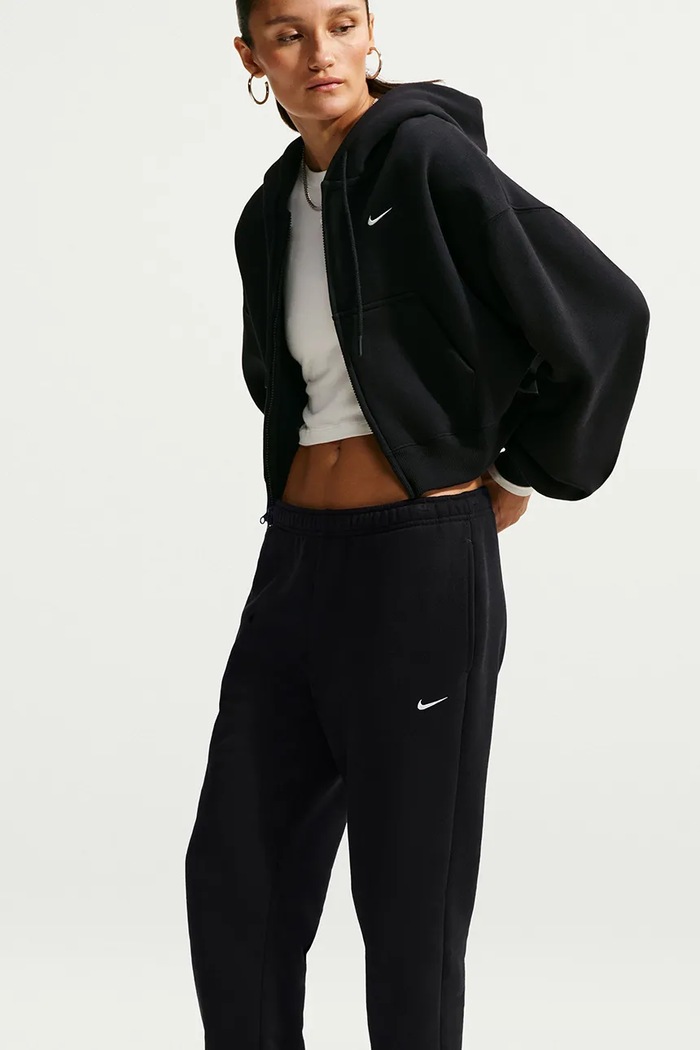 Odzież Nike Sportswear Spodnie dresowe damskie z bawełną Studio Fleece IM8076.001 czarny