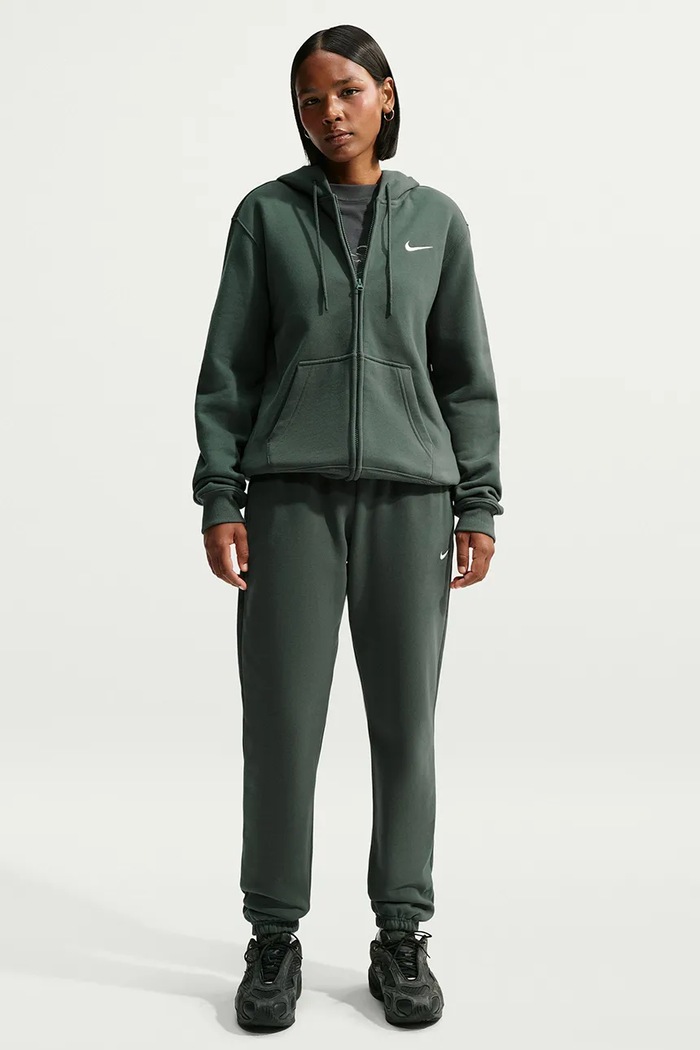 Nike Sportswear Spodnie dresowe damskie z bawełną Studio Fleece zielony IM8076.303
