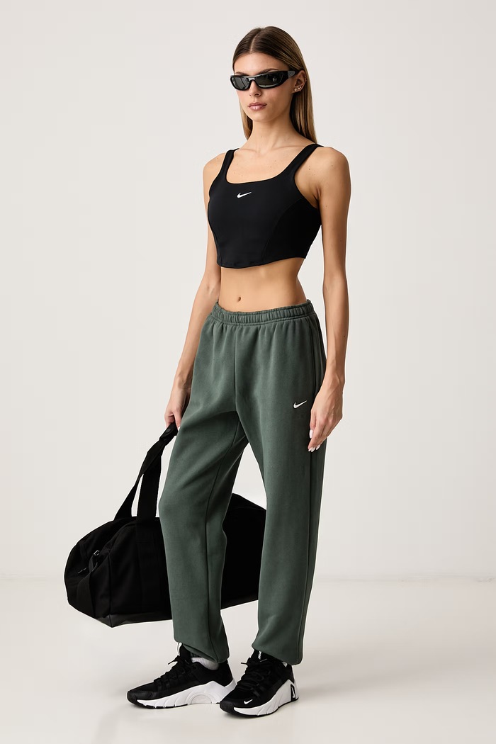 Nike Sportswear Pantaloni de trening pentru femei cu bumbac Studio Fleece IM8076.303 verde AW26