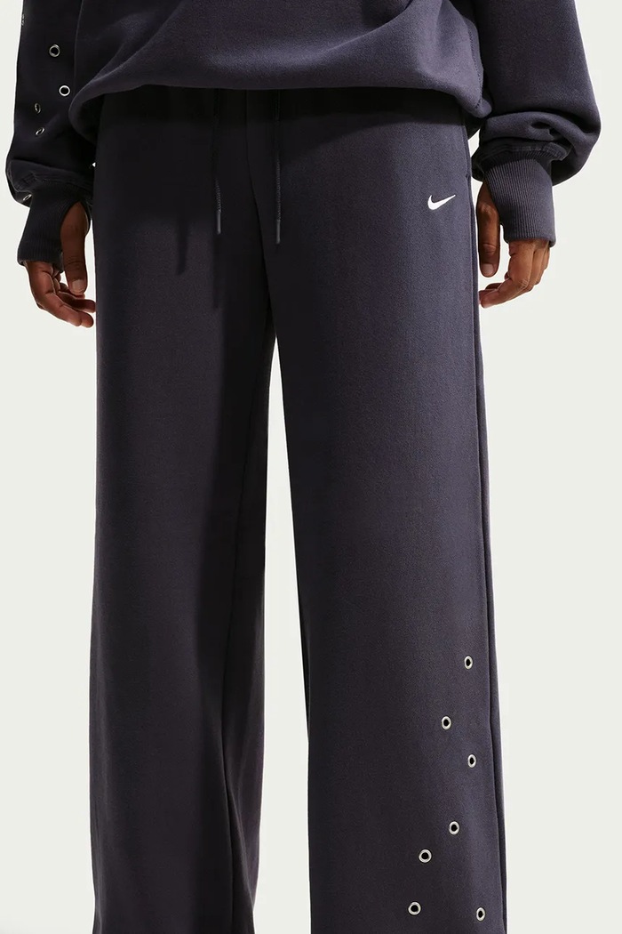 Pantaloni de trening pentru femei cu bumbac Studio Fleece Nike Sportswear IX7048.013 albastru