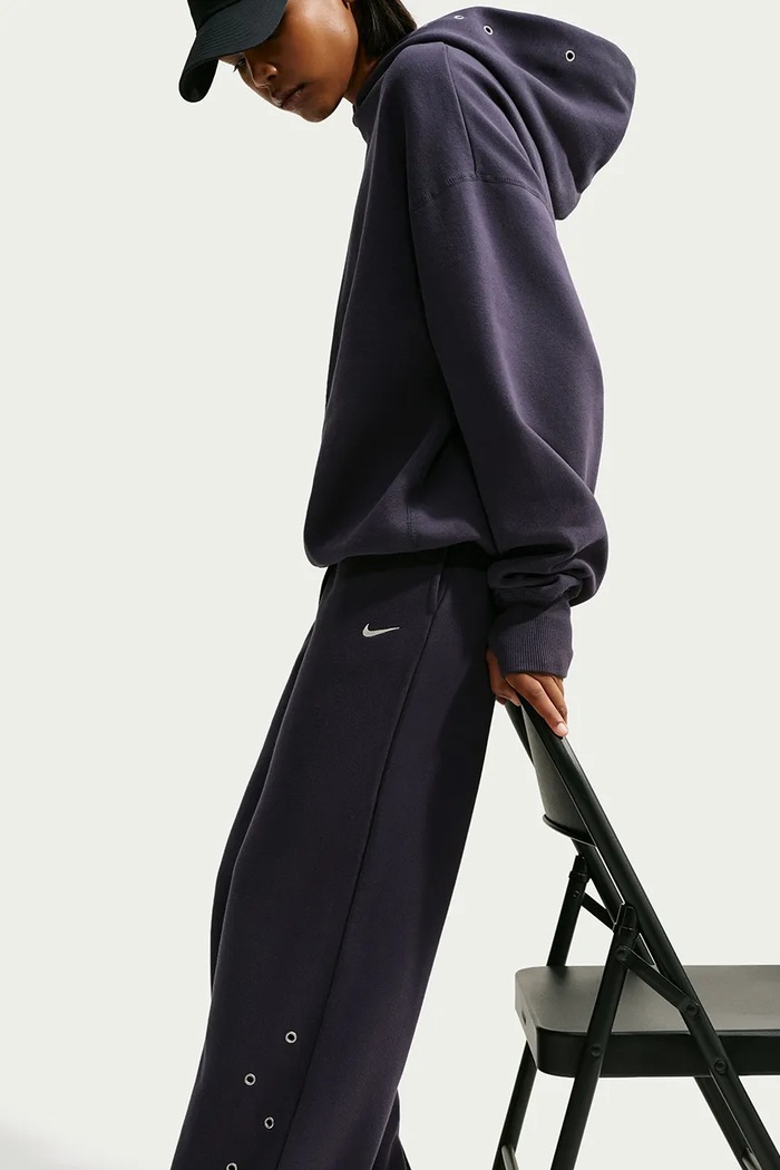 Odzież Nike Sportswear Spodnie dresowe damskie z bawełną Studio Fleece IX7048.013 szary