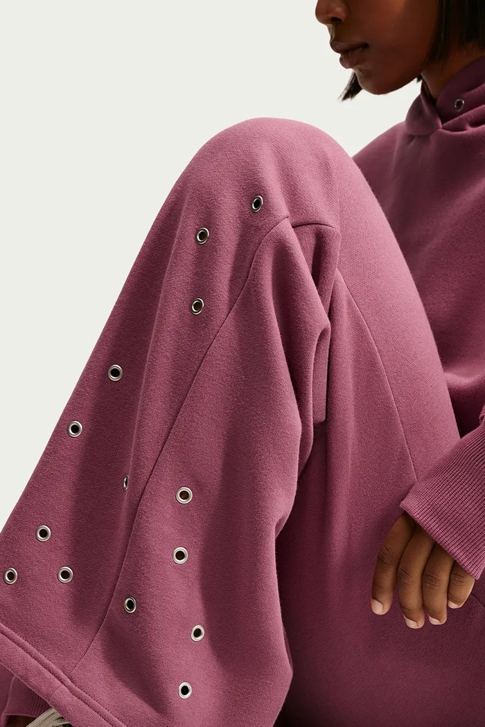 Odzież Nike Sportswear Spodnie dresowe damskie z bawełną Studio Fleece IX7048.654 różowy