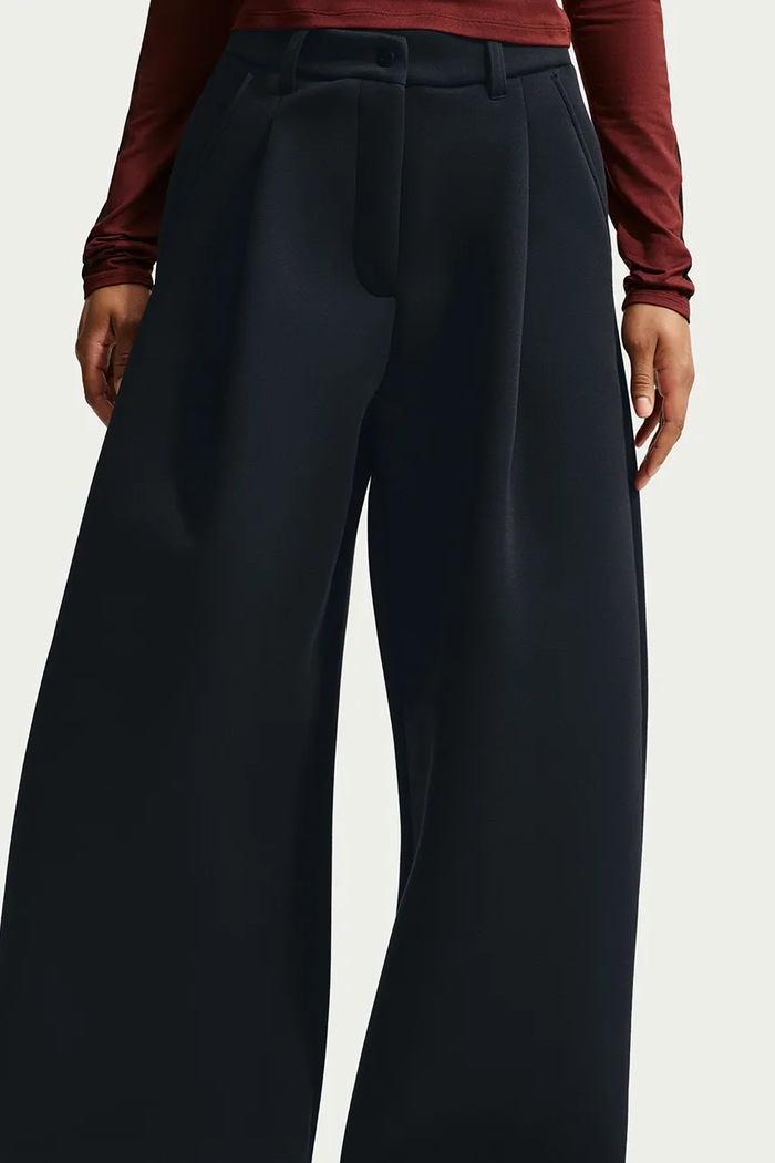 Spodnie wide leg damskie z modalem Nike Sportswear IX7062.010 czarny