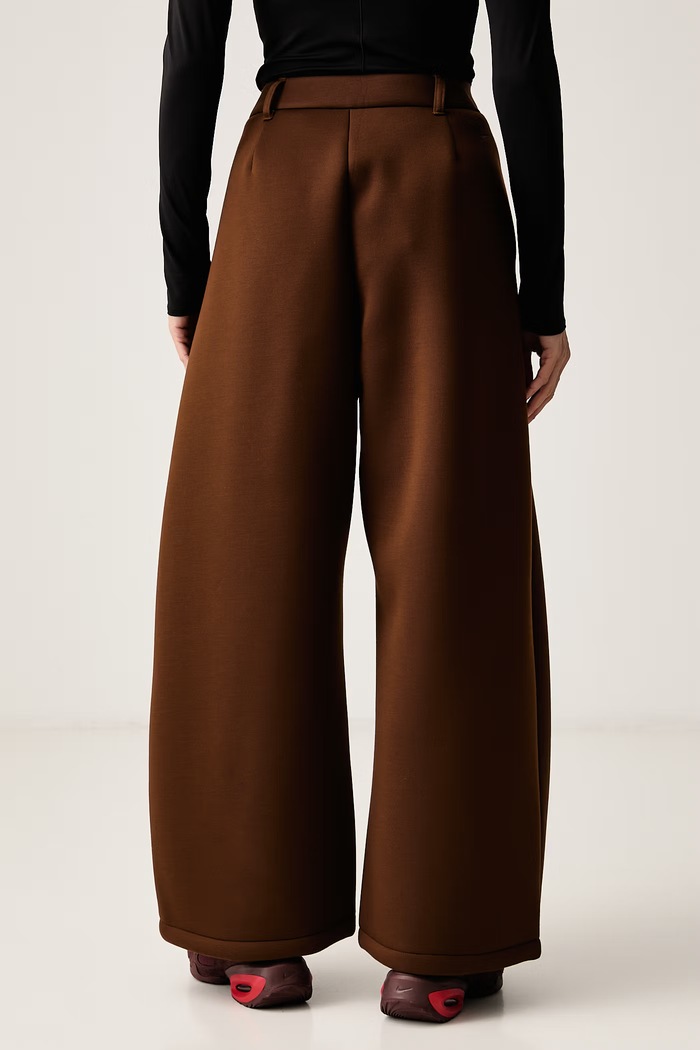 Odzież Nike Sportswear Spodnie wide leg damskie z modalem IX7062.259 brązowy