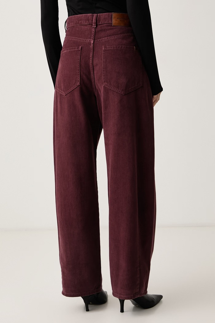 Odzież Weekend Max Mara Spodnie damskie bawełniane WKDORDINE 2625136072600 bordowy