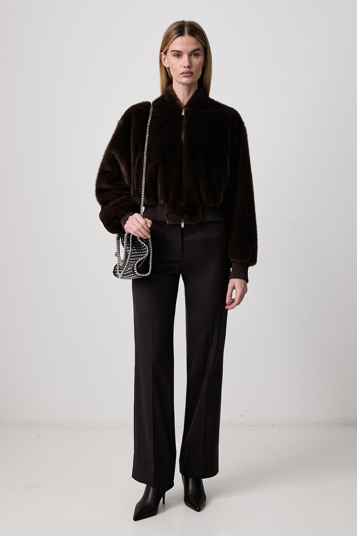 Stella McCartney Панталон от вълна дамски 6440593CU703 кафяв AW26
