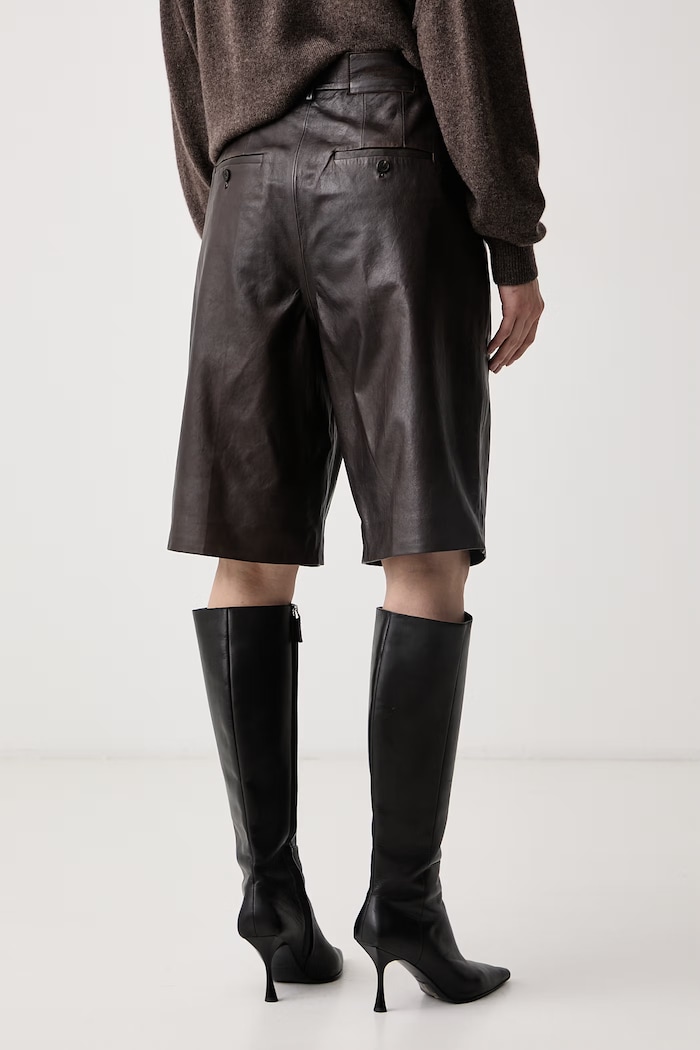 Odzież Weekend Max Mara Szorty damskie skórzane WKIPAGINE 2625436013600 brązowy
