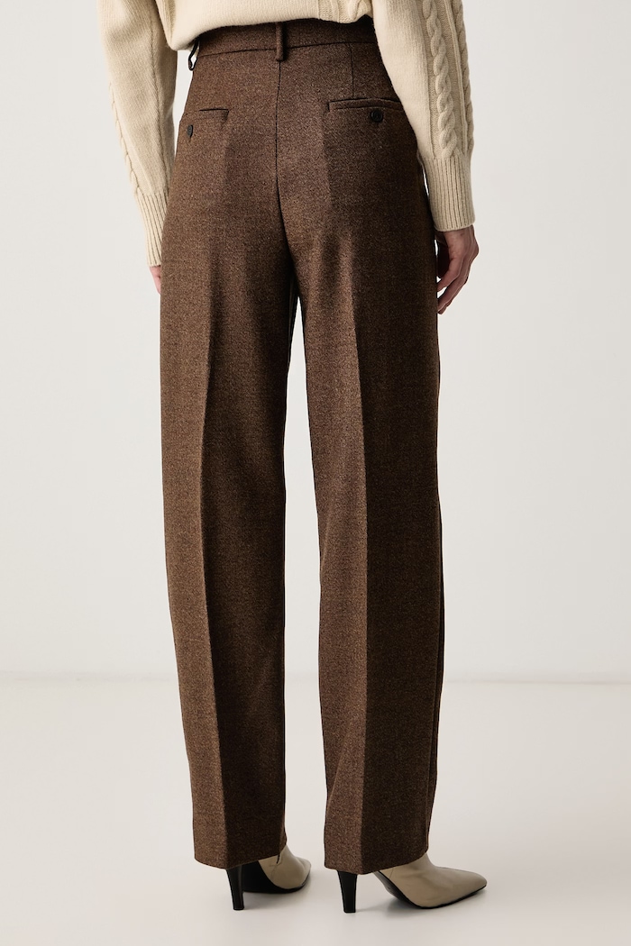 Odzież Weekend Max Mara Spodnie damskie wełniane WKISTADIO 2625136013600 brązowy