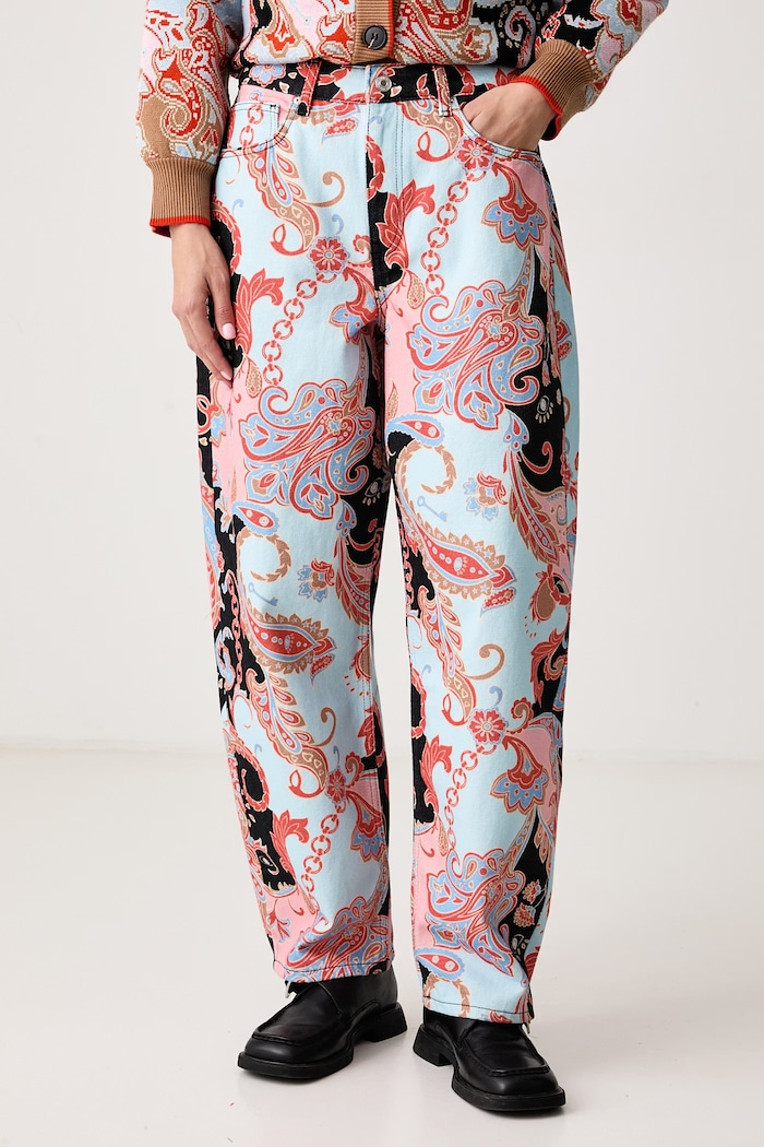 Never Fully Dressed Jeansy relaxed fit damskie multicolor NFDTR701