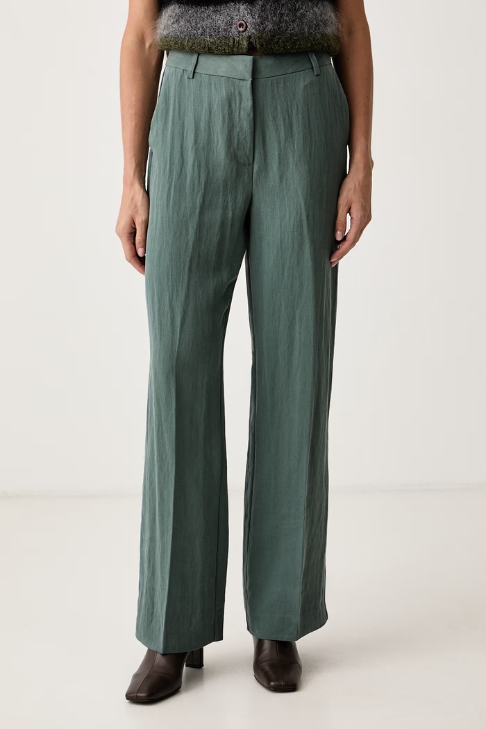 Scotch & Soda Spodnie straight damskie z lyocellem Edie zielony ULH01705F