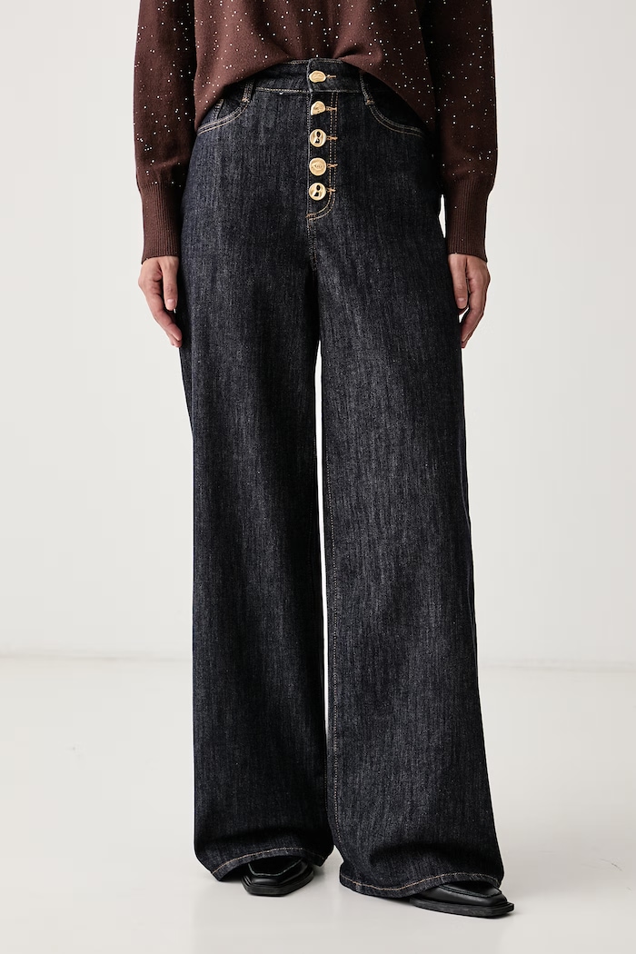 Joseph Ribkoff Jeansy wide leg damskie niebieski 264901
