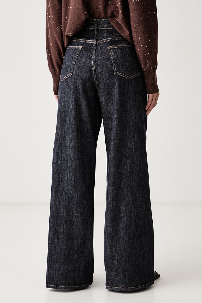 Odzież Joseph Ribkoff Jeansy wide leg damskie 264901 niebieski