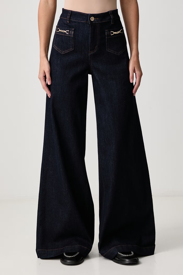 Joseph Ribkoff Jeansy bootcut damskie niebieski 264902.
