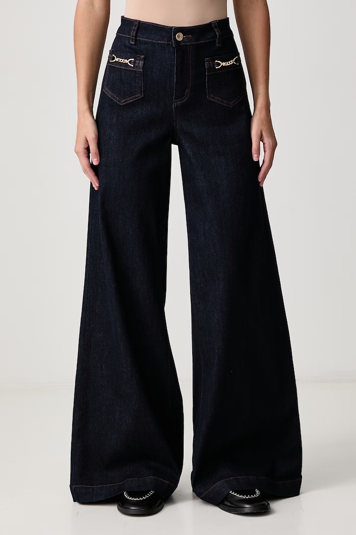 Joseph Ribkoff Jeansy bootcut damskie niebieski 264902.