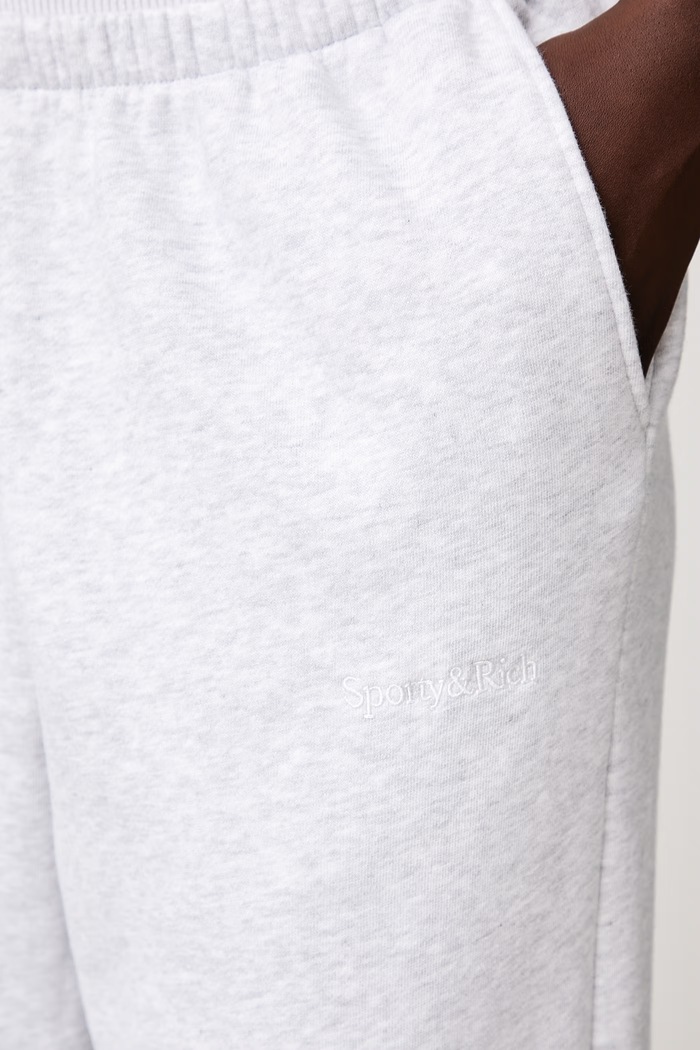Serif Logo spodnie dresowe bawełniane damskie Sporty & Rich szary PA08284300GY03