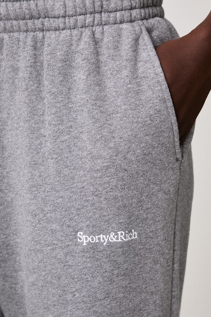 Serif Logo spodnie dresowe bawełniane damskie Sporty & Rich szary PA08884300GY34