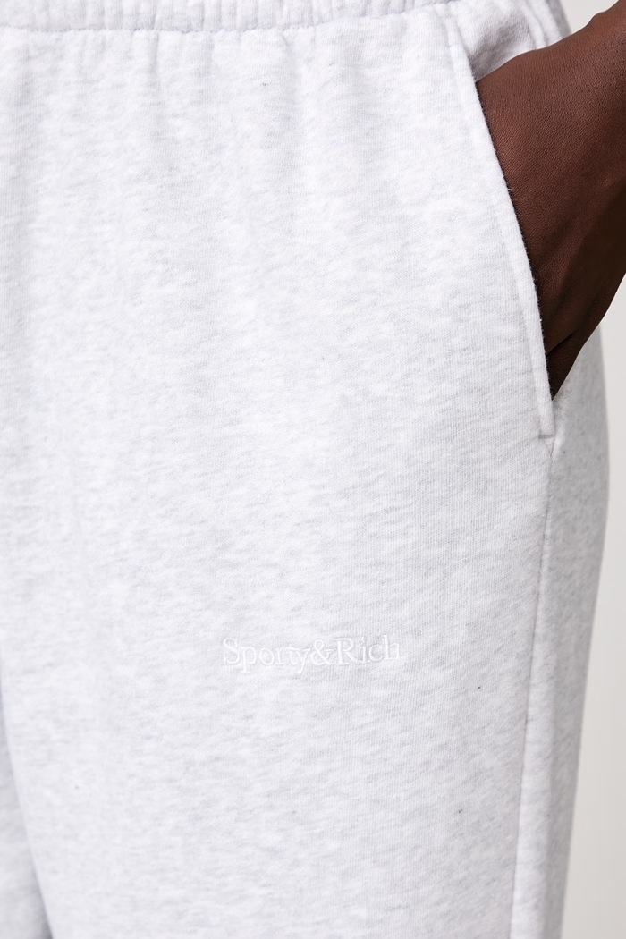 Serif Logo spodnie dresowe bawełniane damskie Sporty & Rich szary PA08884300GY03