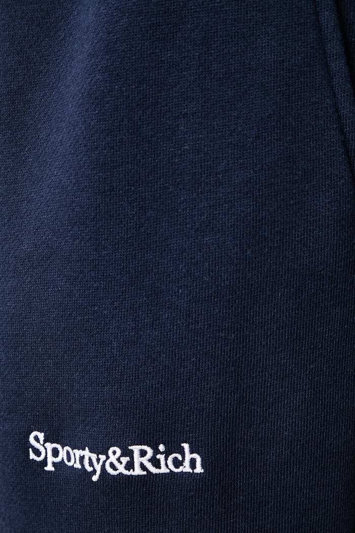 Serif Logo spodnie dresowe bawełniane damskie Sporty & Rich granatowy PA08884300BL106