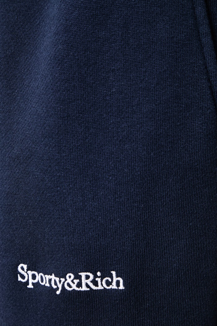 Serif Logo spodnie dresowe bawełniane damskie Sporty & Rich granatowy PA08884300BL106