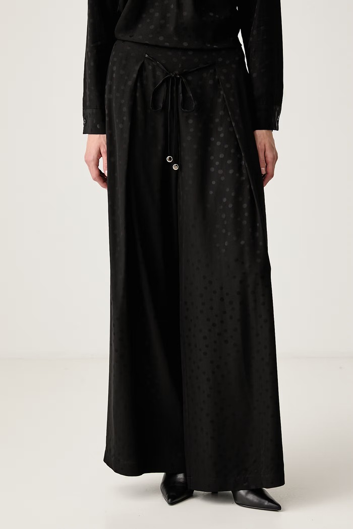 Isabelle Blanche Spodnie damskie z wiskozy czarny IS26FW.P015.T015