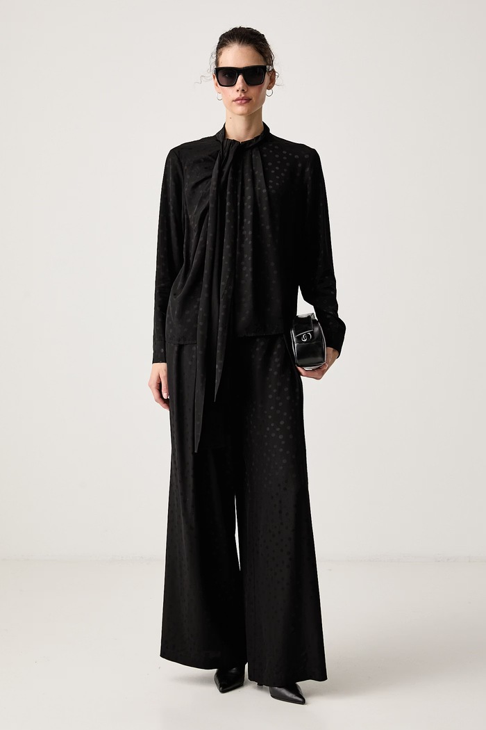 Isabelle Blanche Spodnie damskie z wiskozy IS26FW.P015.T015 czarny AW26
