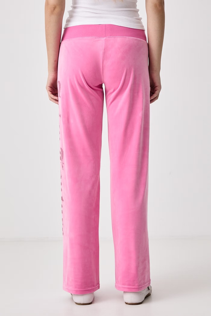 Ρούχα Juicy Couture Παντελόνι επίσημο γυναικείο OLD GOTHIC OG STRAIGHT JCWBJ226334 ροζ