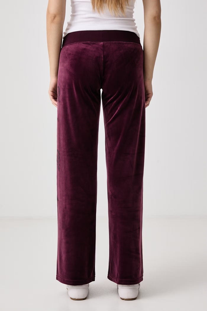 Дрехи Juicy Couture Спортен панталон дамски OLD GOTHIC OG STRAIGHT JCWBJ226334 бордо