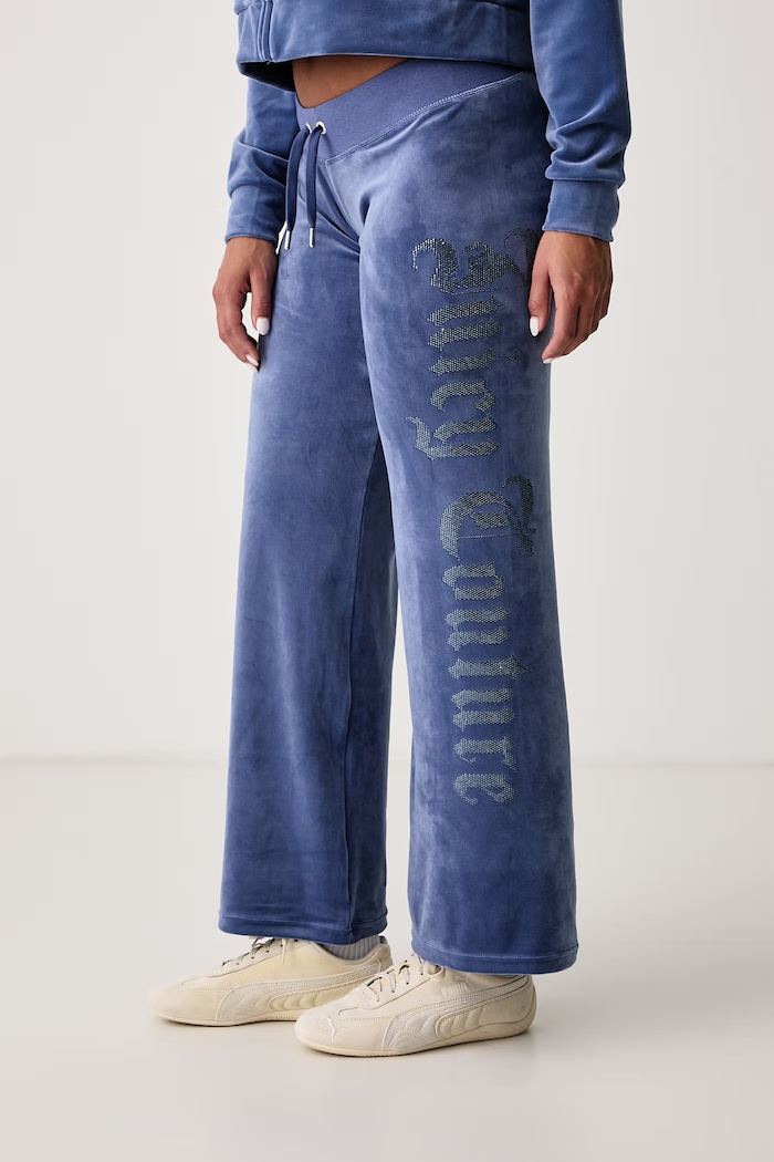 Spodnie dresowe damskie OLD GOTHIC OG STRAIGHT Juicy Couture JCWBJ226334 niebieski
