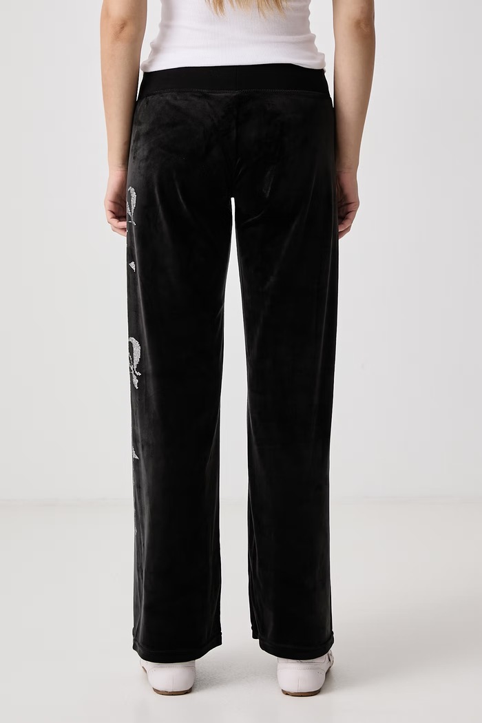 Ρούχα Juicy Couture Παντελόνι επίσημο γυναικείο OLD GOTHIC OG STRAIGHT JCWBJ226334 μαύρο