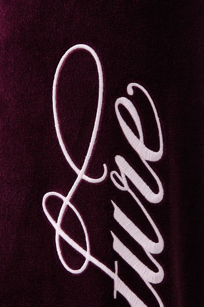 Donji dio trenirke za žene s pamukom SCRIPT REBELLE OG STRAIGHT Juicy Couture bordo JCWBJ226319