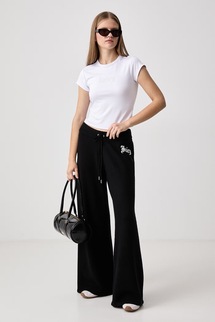 Juicy Couture Спортен панталон дамски с вискоза KNIT JUICY DIAMANTE JCWBJ226310 черен AW26