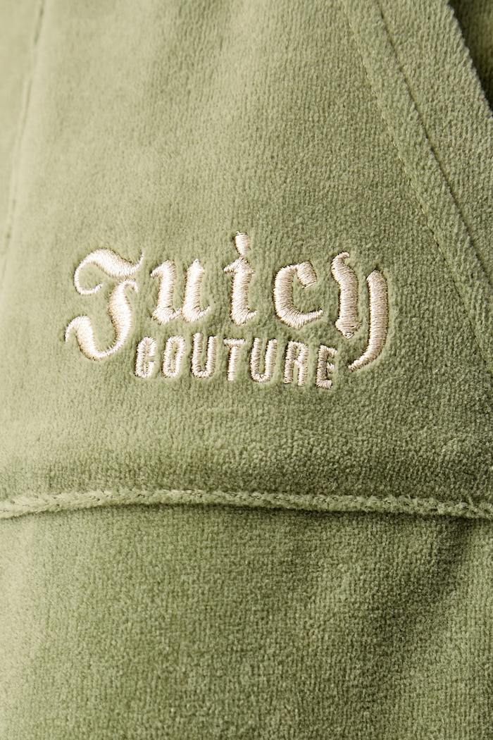 Разкроен панталон дамски с памук REGAL REBELLE CAISA ULTRA LOW RISE Juicy Couture JCGBJ226012 зелен