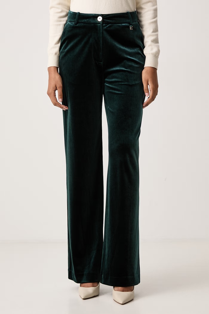 Lola Casademunt Spodnie damskie zielony LF2614005