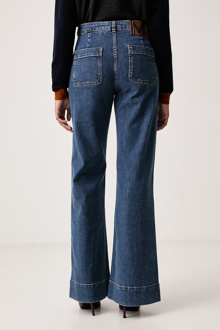 Odzież Lola Casademunt Jeansy flare damskie MF2614009 granatowy