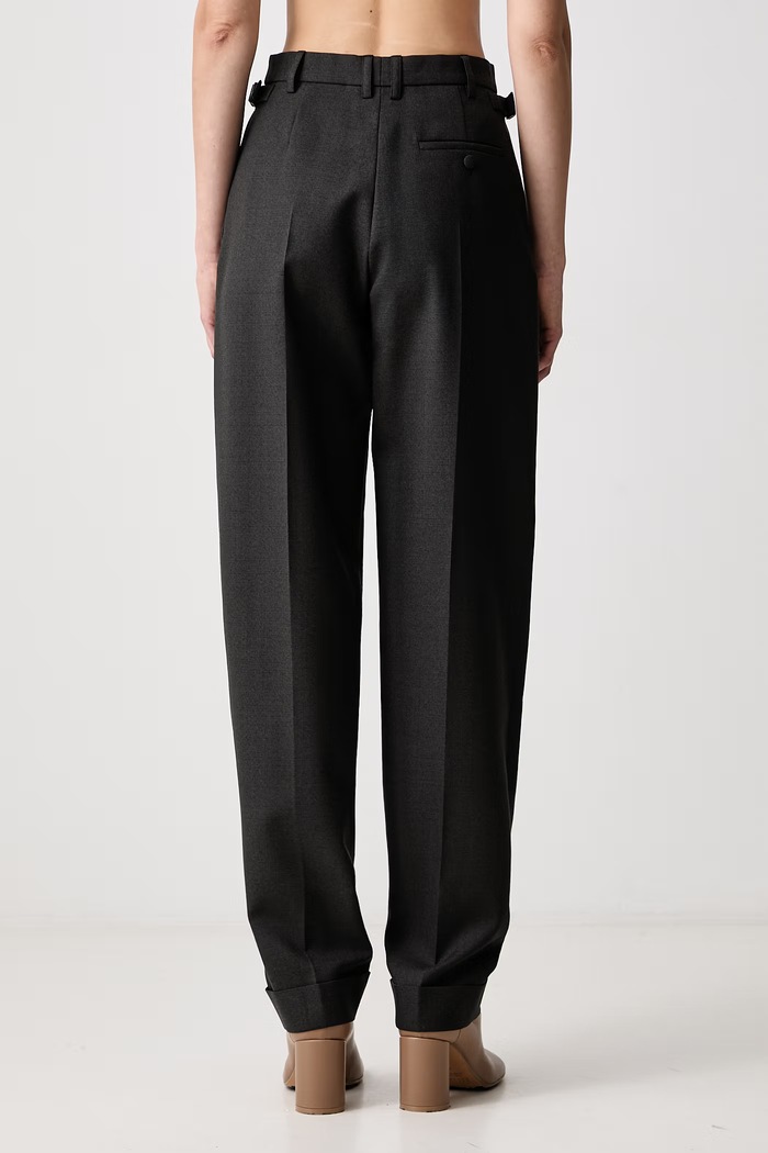 Îmbrăcăminte MUGLER Pantaloni straight din lână pentru femei 26F1PA05491039 gri