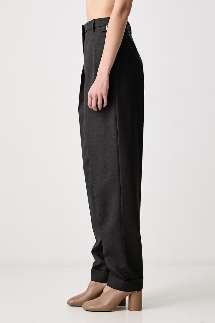 Pantaloni straight din lână pentru femei MUGLER 26F1PA05491039 gri