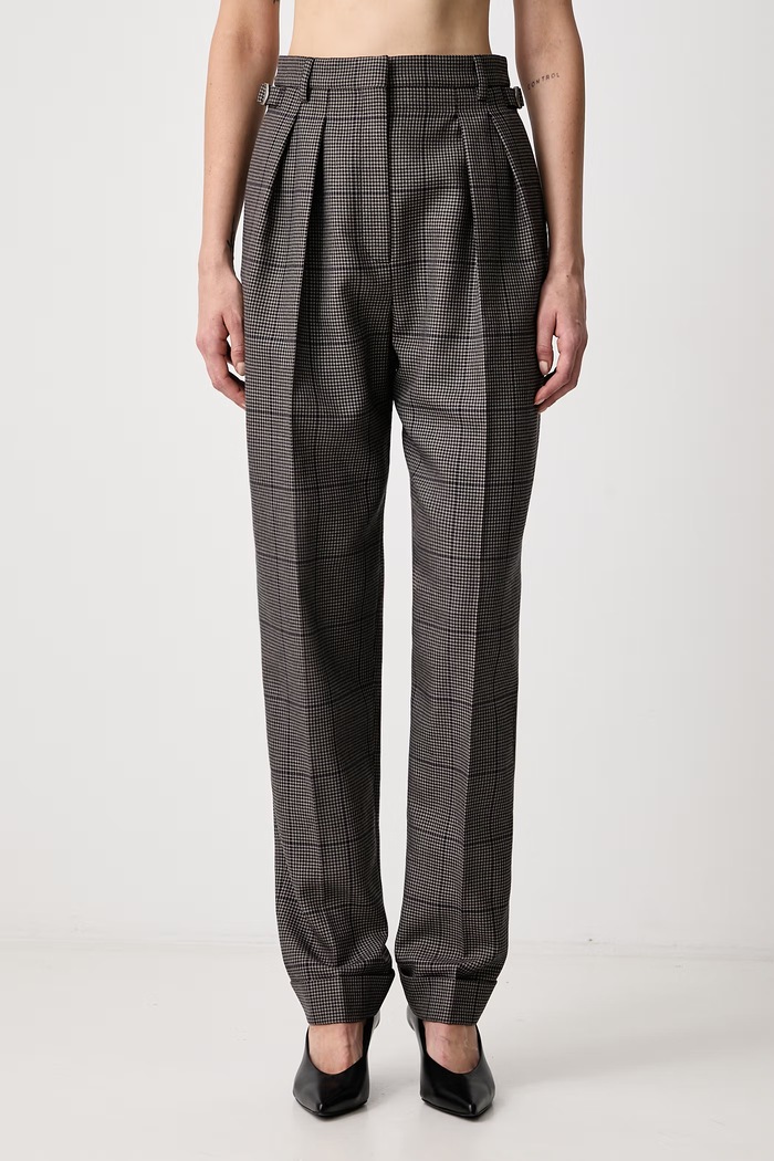 MUGLER Pantaloni carrot din lână pentru femei gri 26F1PA05491040