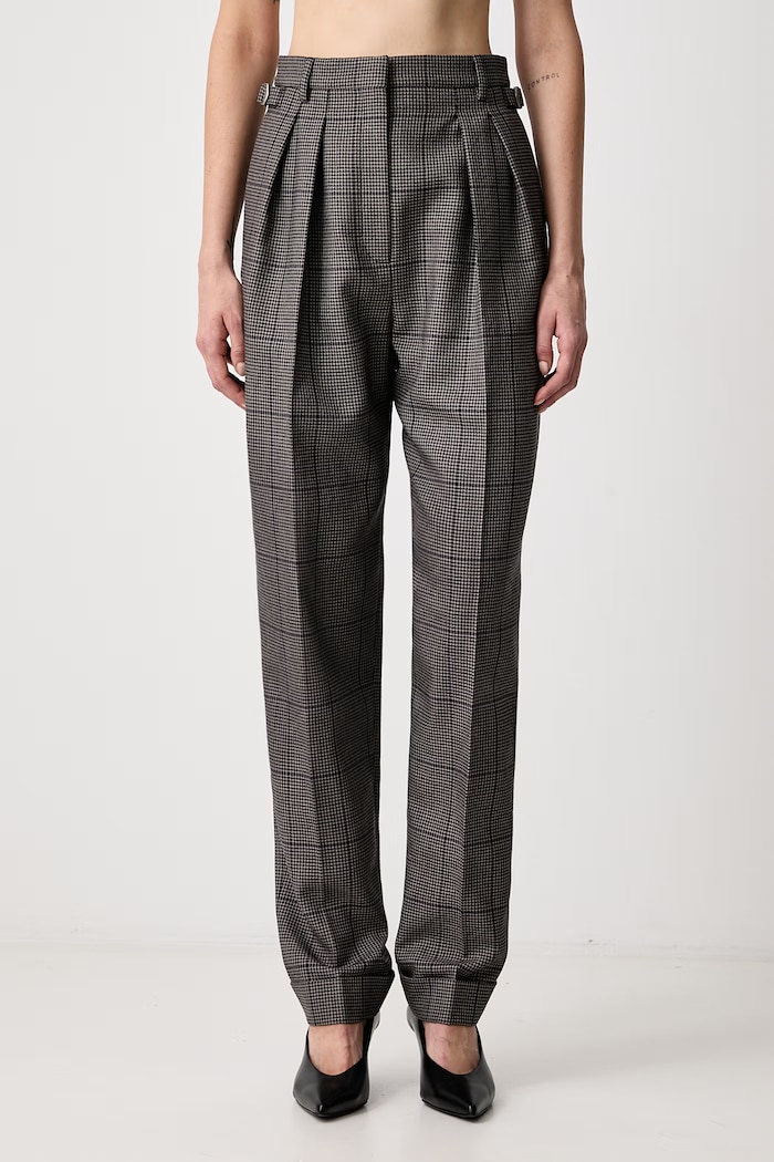 MUGLER Pantaloni carrot din lână pentru femei gri 26F1PA05491040