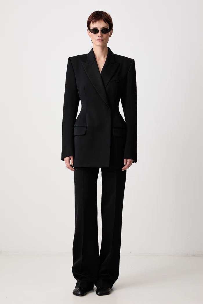MUGLER Штани straight вовняні жіночі COM1PA05301020 чорний AW26